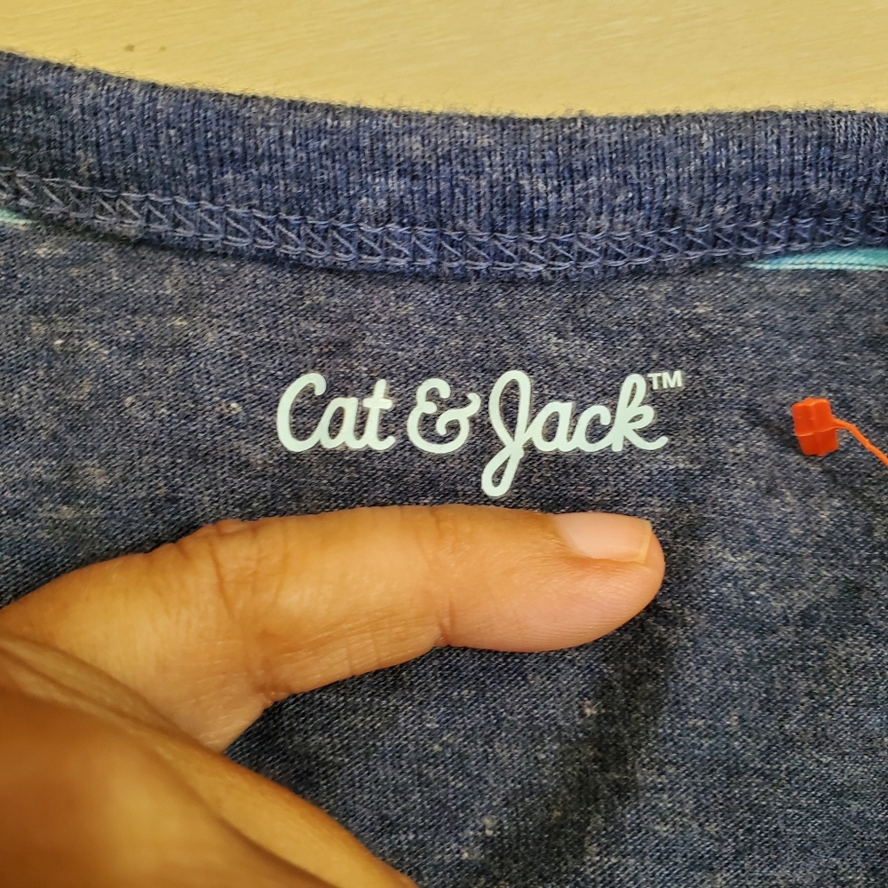 Cat & Jack Striped Pocket Long Sleeve Shirt - Picture 5 of 7